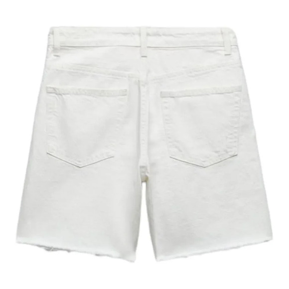 ZARA | Ecru | TRF LOOSE FIT DENIM SHORTS - Picture 4 of 12